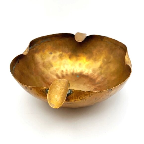 Vintage Hammered Copper Ashtray Bowl Marked Golden State 017 - Picture 2 of 10